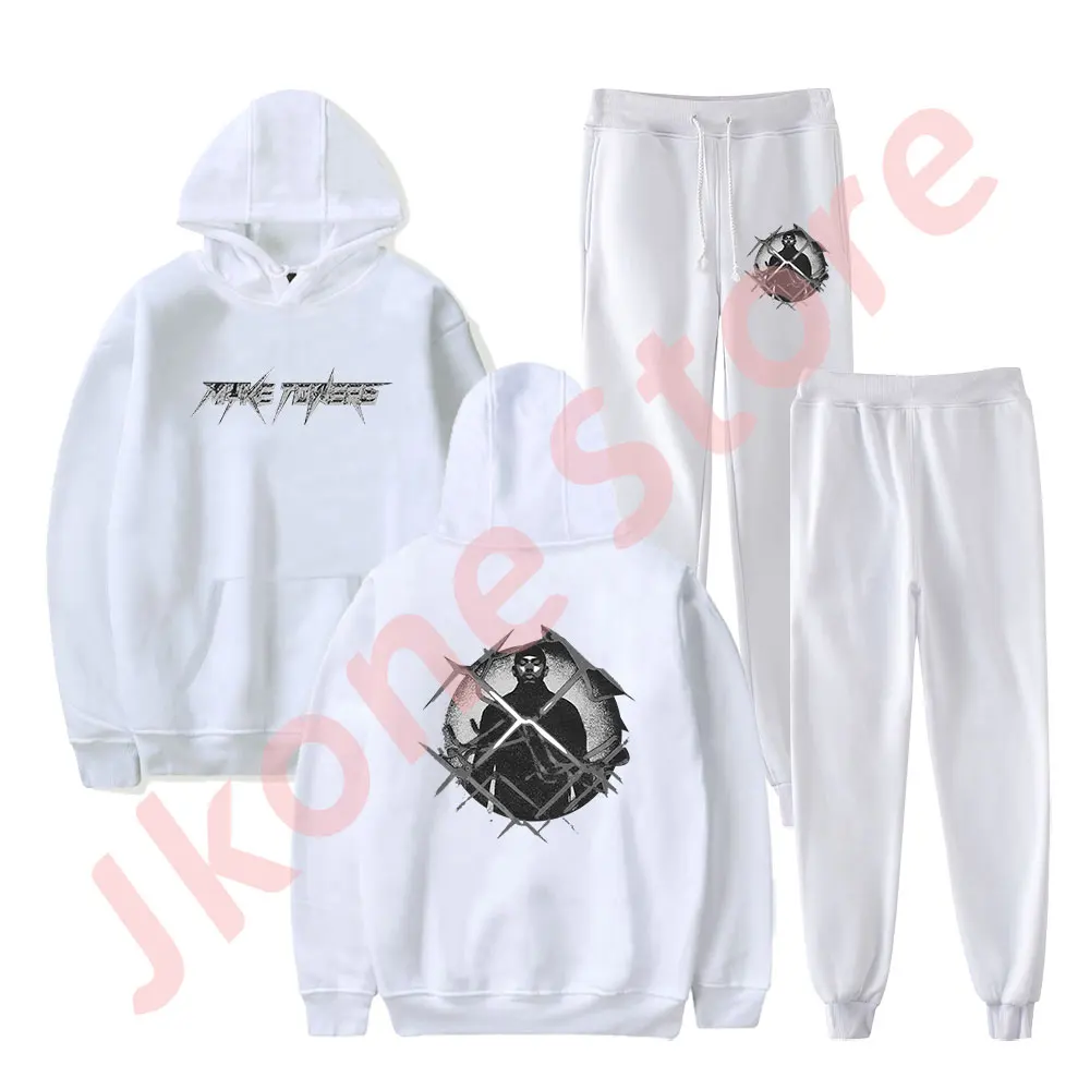 Myke Towers Barbed Wire Merch Hoodies Jogger Pants Tour New Logo Streetwear Women Men HipHop Sweatshirts