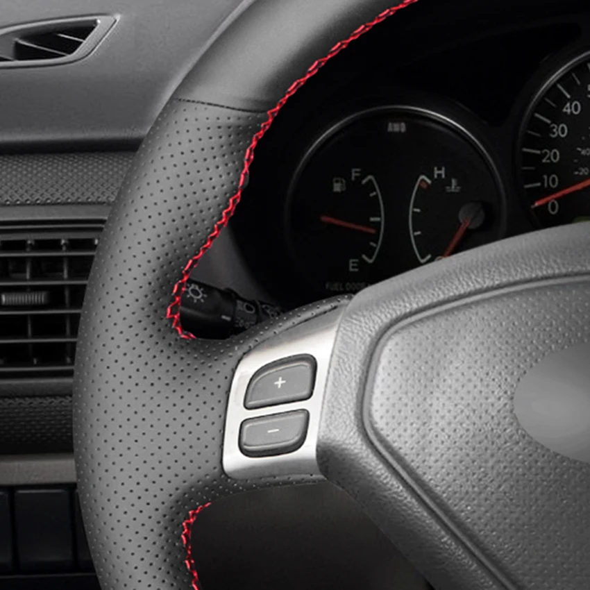 Black Faux Leather Car Steering Wheel Cover for Subaru Forester 2004-2007 Outback Legacy Impreza WRX 2003-2007
