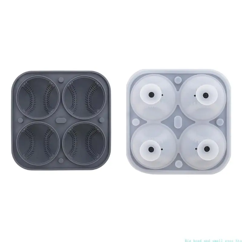 581C 3D Baseball Ice Cubes Mould Silicone Mold for Beverage Decoration