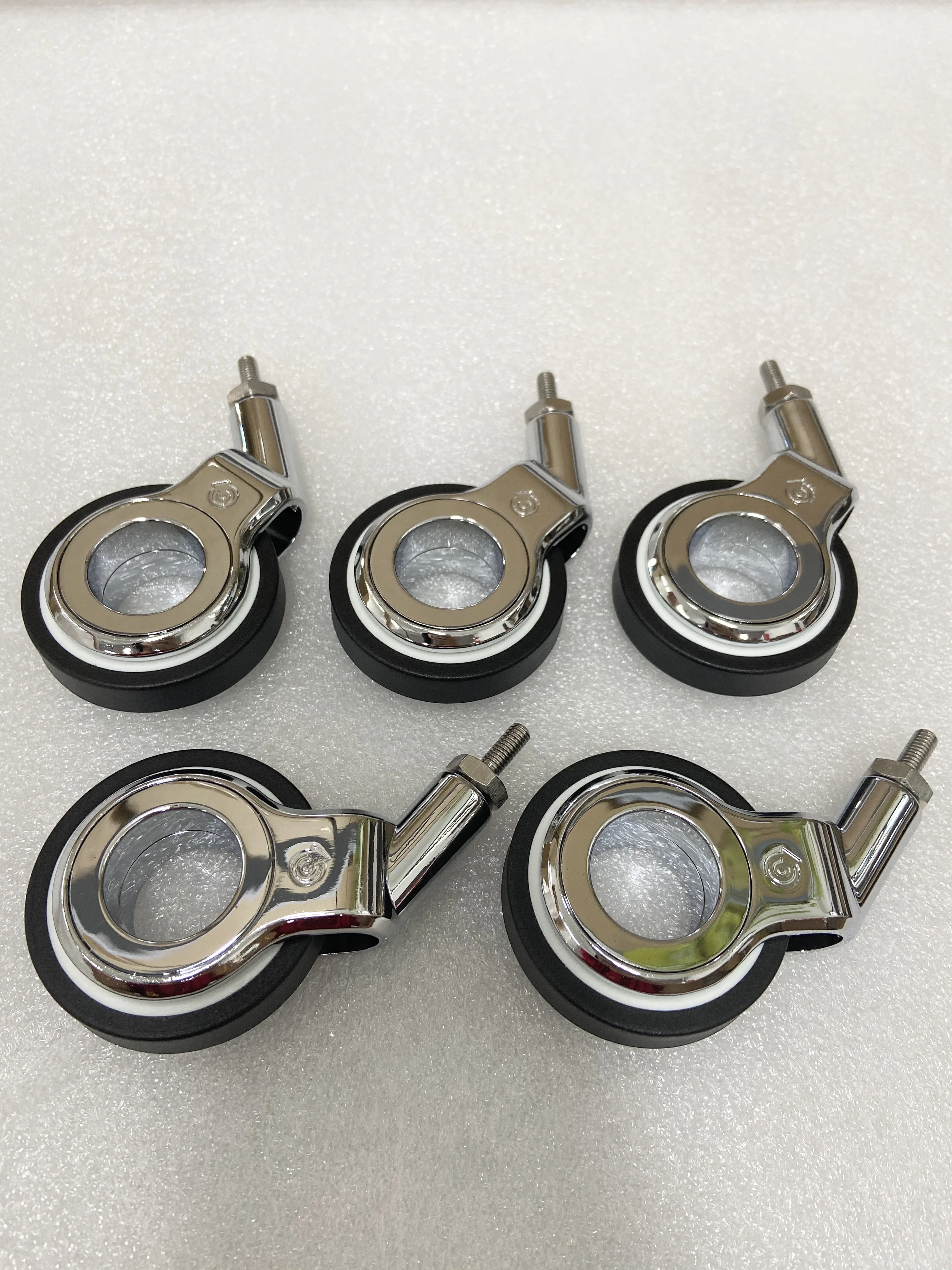 5Pcs 2.5/3-inch Insert Rod M11 High-end Luxury Anti-entanglement Aluminum Alloy Swivel Casters For Office Chairs, Gaming Chairs