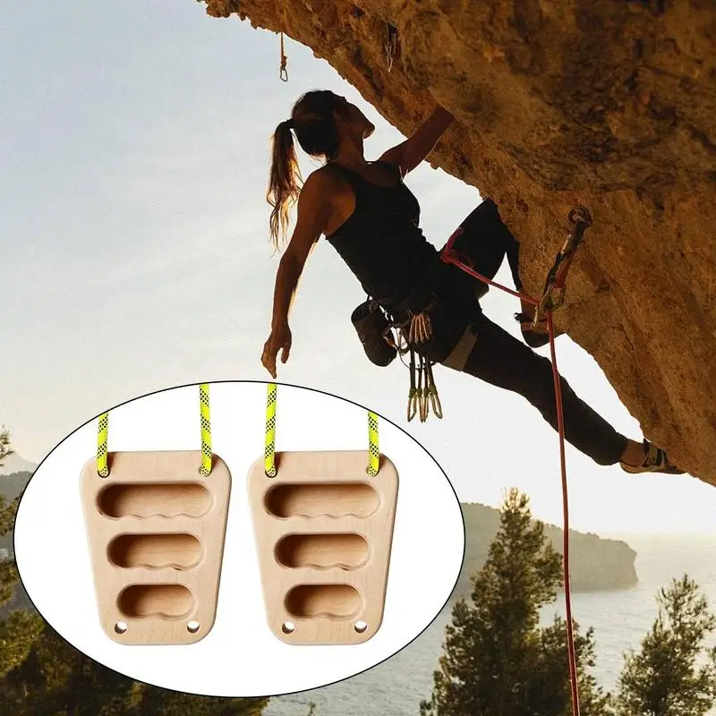 

Portable Hangboard 2X Rock Climbing Holds Wooden Training Kit Finger Exerciser For Gym Fitness Outdoor Rehabilitation Home Women