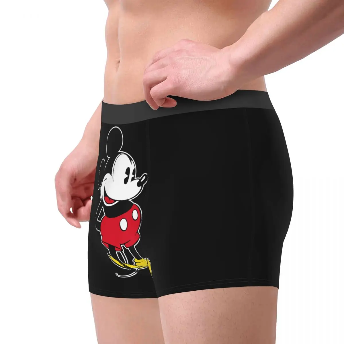 Calzoncillos bóxer de Mickey Mouse para hombre, ropa interior de cintura media, S-XXL, novedad