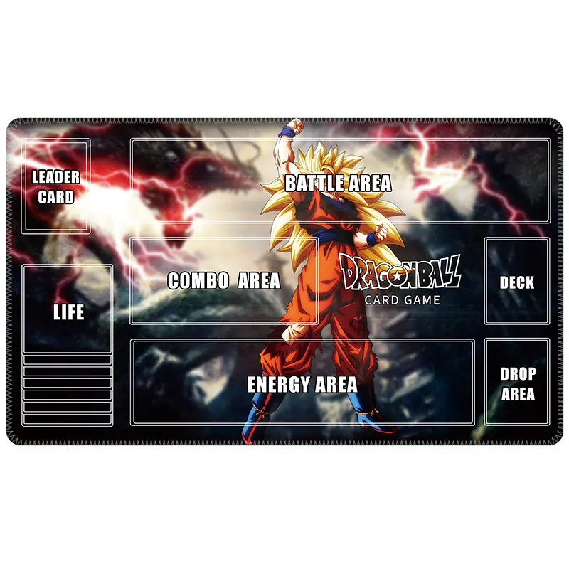 26 Models Dragon Ball Trading Card Playmat Son Goku Vegeta Chi-Chi 2mm Stiched Edge Solo Battle Rubber Tabletop Game Card Mat view 6