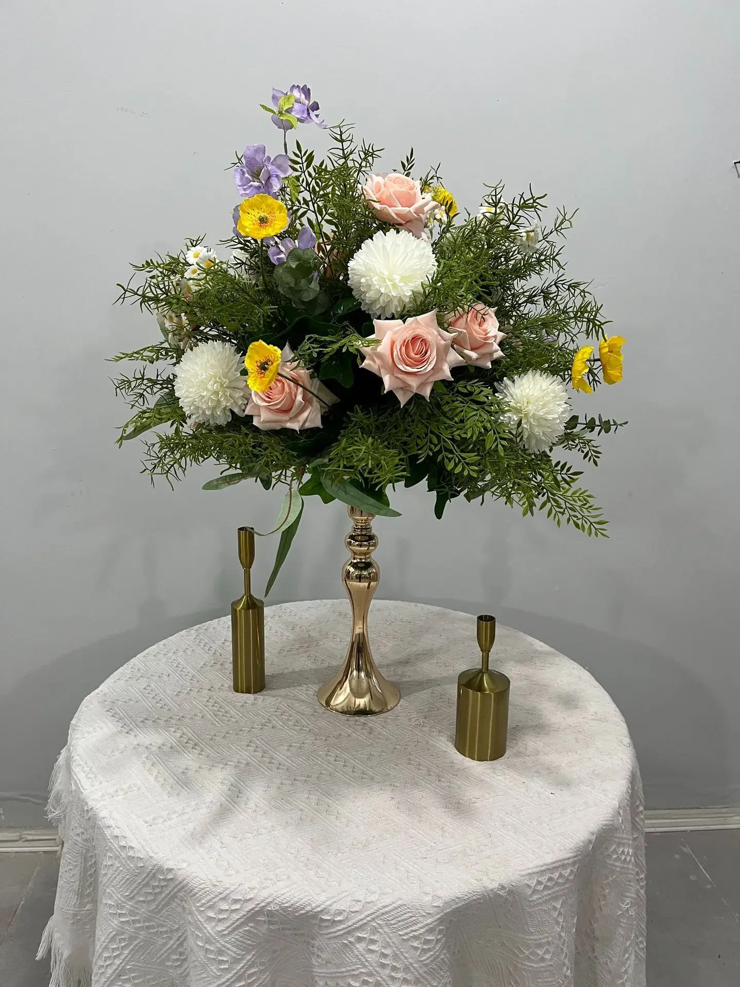 Maßgefertigter 40-80CM Künstlicher Baby-Breathe-Weißrosen-Orchideen-Blumenball für Hochzeitsdekoration, Gangführung, Blumenausstellung, Florale Kunst-Requisiten – Detail 3