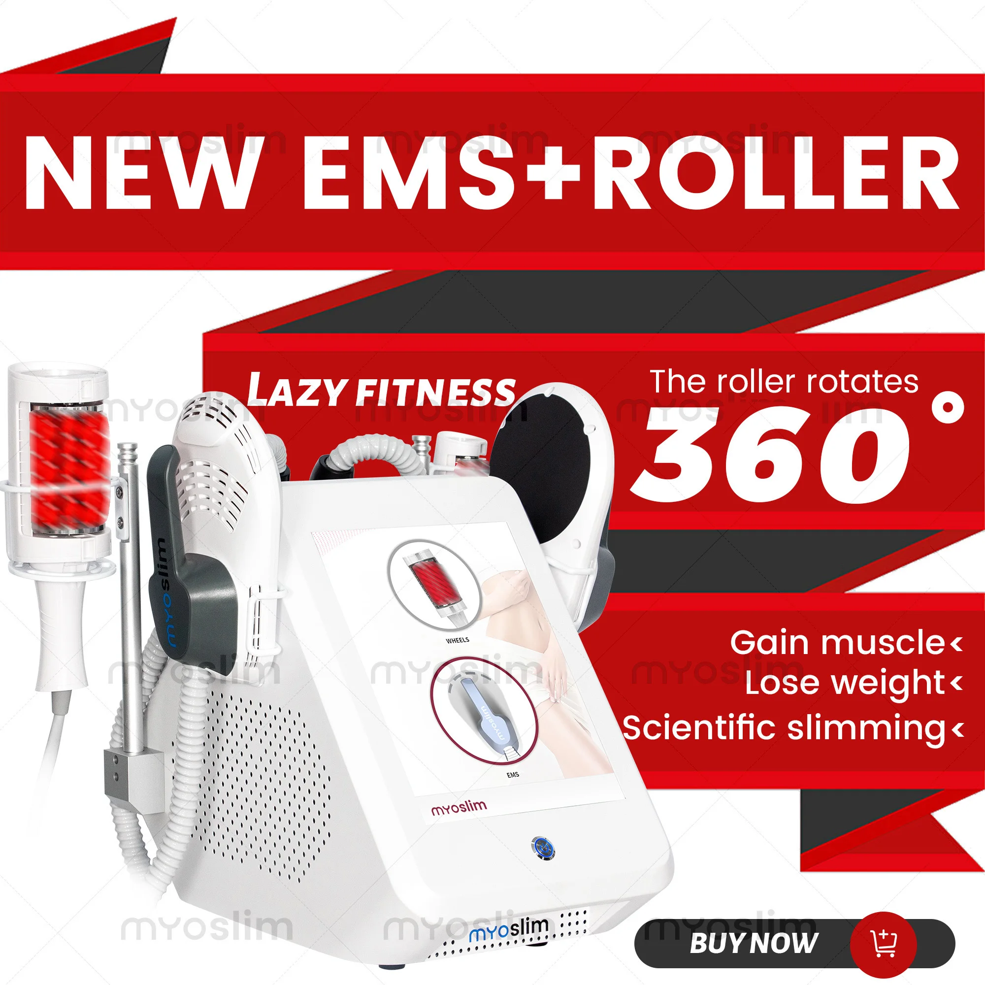 

MYOslim 6500W 200HZ EMS-ролик для похудения и уменьшения целлюлита, внутренний шариковый ролик с инфракрасным вакуумным массажем 360 градусов для красоты и оздоровления