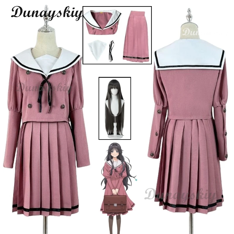 Ароматный цветок цветения с благословением Вагури Каоруко Косплей Костюм Парик Розовый JK Униформа Карнавальный женский повседневный повседневный комплект