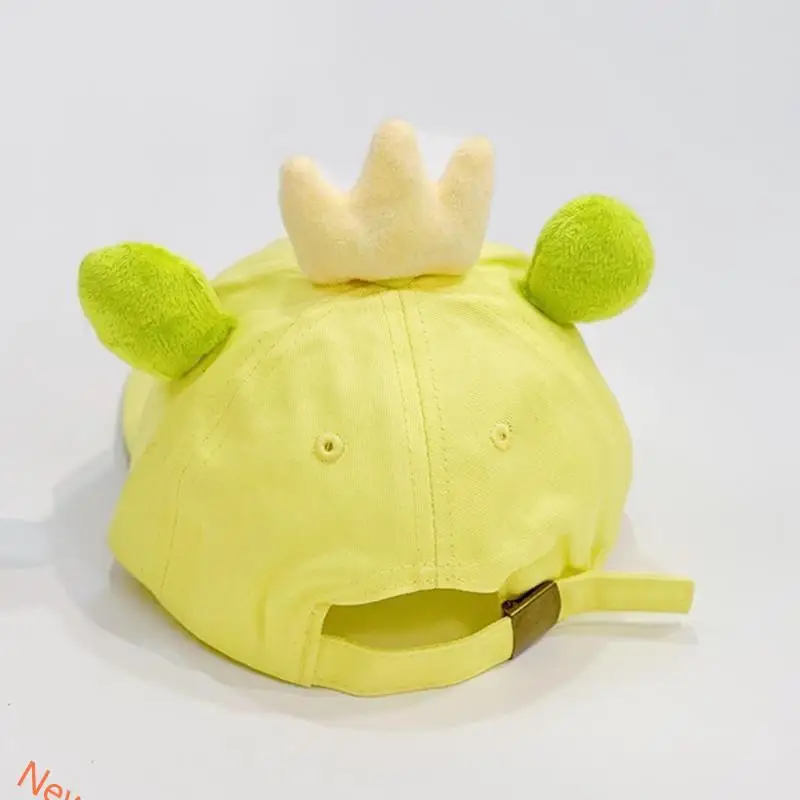 Kids Cartoon for Frog Eyes Crown Cotton Baseball Cap Spring Summer Outdoor Sunscreen Sweet Candy Color Adjustable Peaked LXAD