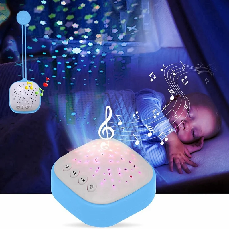 Portable Sound Machine Baby, Baby Sleep Shusher With Projector Star Starry Light, Toddler Aid Music For Infant Gifts