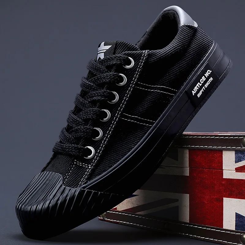 Sapatos casuais masculinos clássicos sapatos de lona respirável moda tênis ao ar livre para homens rendas até sapato vulcanizado estudantes tenis sapatos