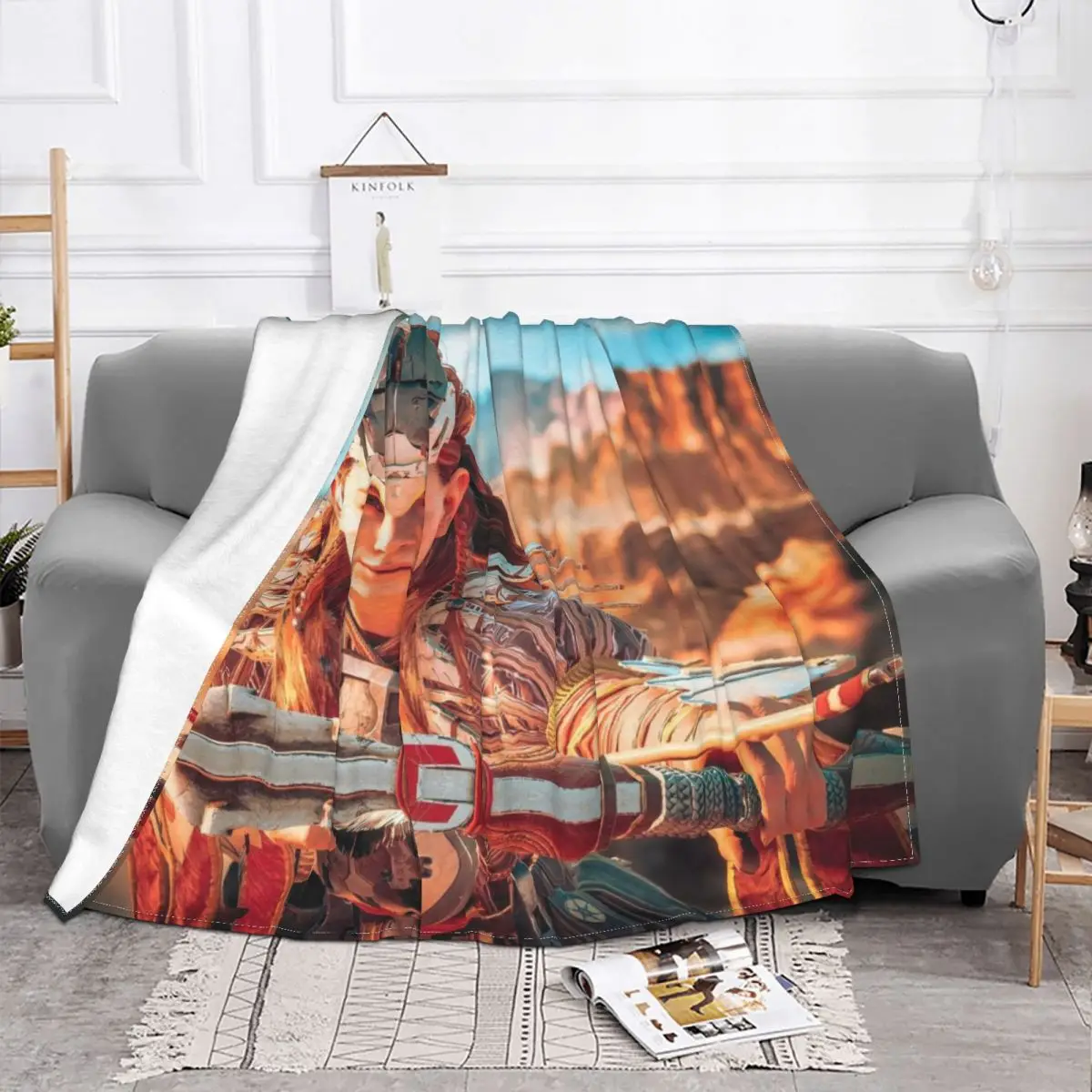 Horizon Zero Dawn Adventure Game Blanket Fleece Aloy Warm Throw Blankets for Car Sofa Couch Bedroom Quilt