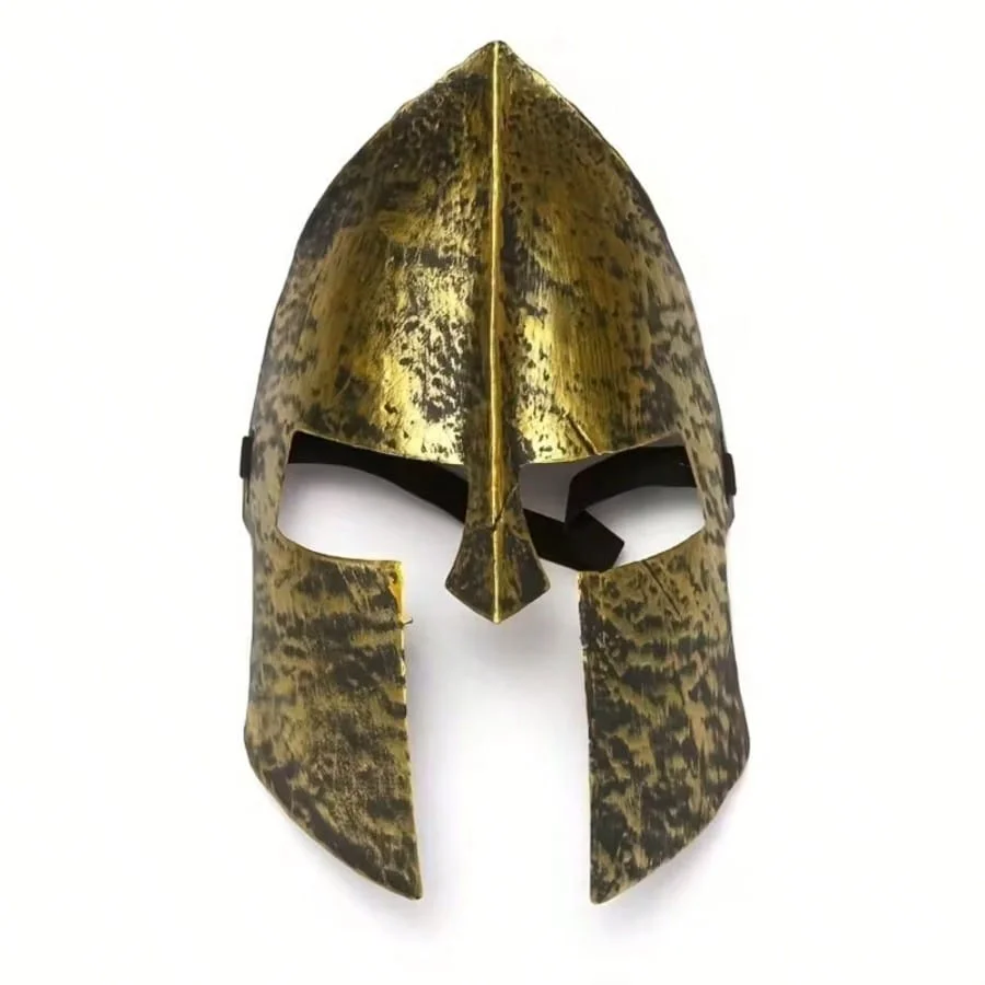 1 Stück Spartaner-Kriegerhelm, antike griechisch-römische Gladiator-Maske, Cosplay-Helm, Halloween-Party-Kostüm, Verkleidungs-Requisite für Herren – Detail 2
