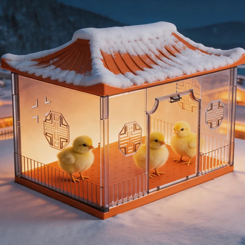 Wonegg Temperature Controlled ABS Chick Birds Poultry Brooder Box With Heating Lamp and Ventilation Poultry Reptile Use