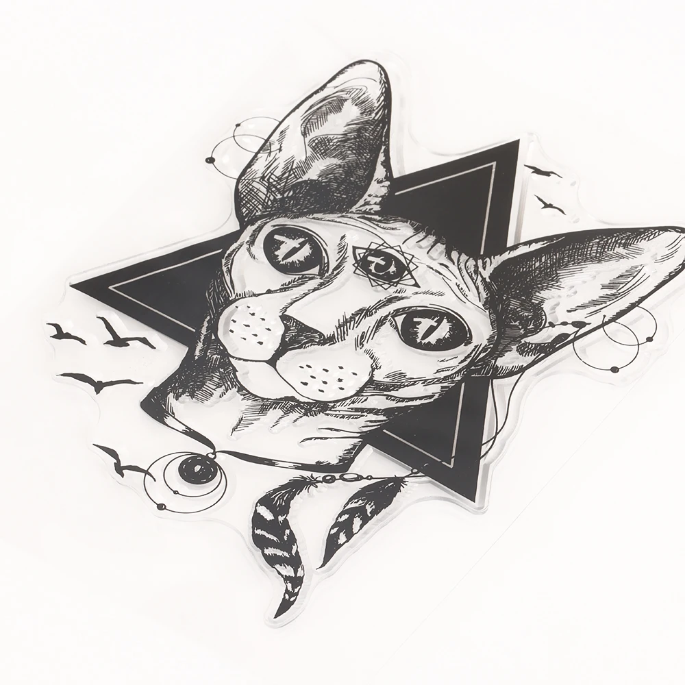 1 pz Hairless Cat timbri in Silicone trasparente per Scrapbooking manuale DIY Journal Collage materiale decorativo artigianato estetico
