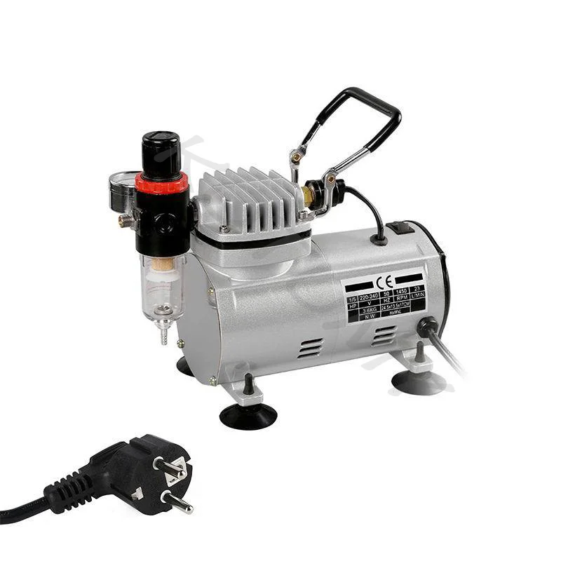 Double Action Piston Air Compressor Portable Airbrush Spray Mini Air Compressor Professional Gravity Feed Dual-Action Piston