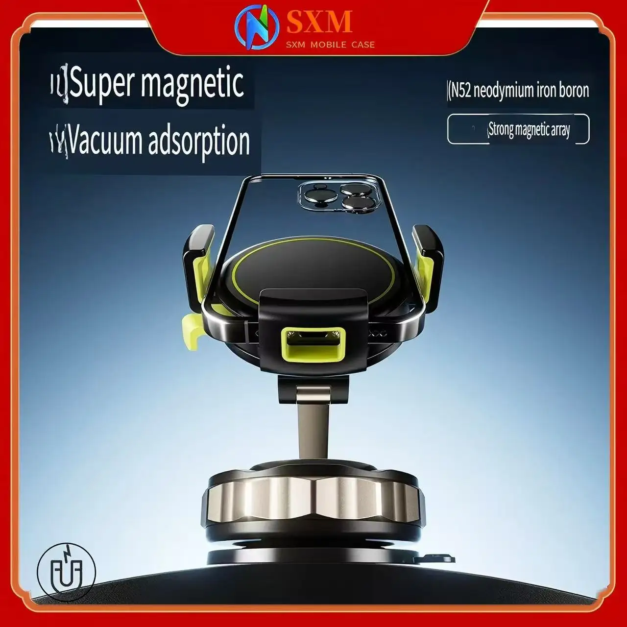 

Vacuum adsorption magnetic car phone holder magsafe suction cup multi-function desktop stand