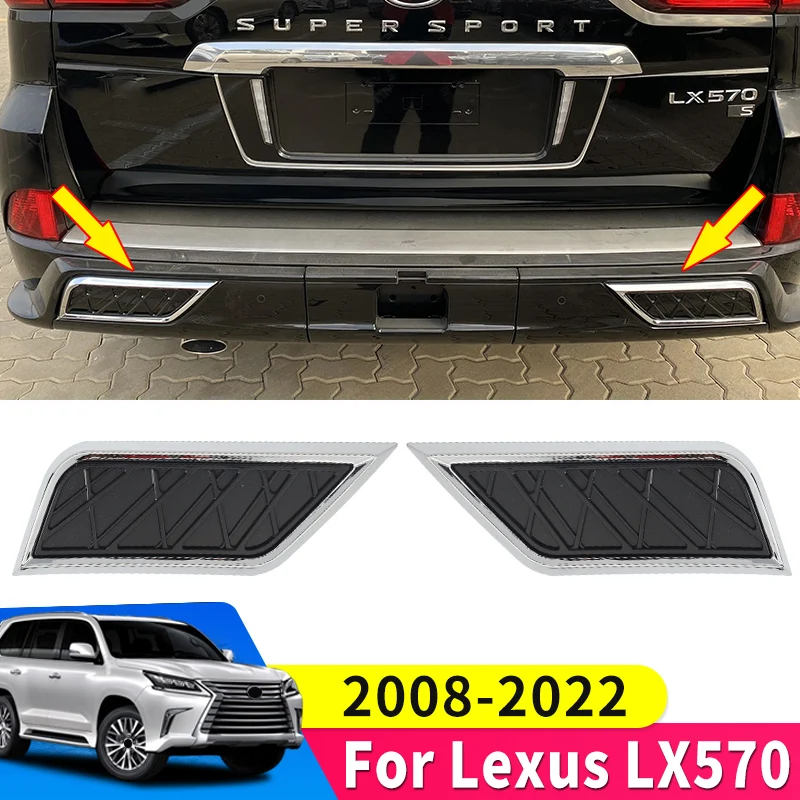 

For Lexus LX570 Rear Bumper Decorative Sticker Upgrade Decoration 2008-2022 LX 570 Rear Exhaust Fake Air Outlet Accessories