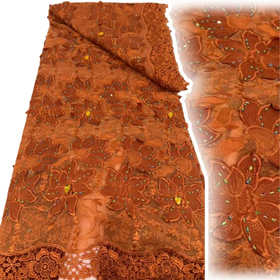 

High Quality Dubai Fabrics Chantilly Lasercut Cord Embroidered Guipure Cotton Lace Fabric Swiss Voile Diamond Strips SZ1937