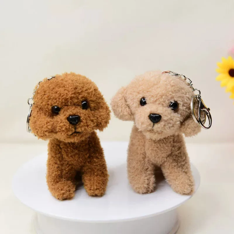 LLavero de cachorro de peluche de cuatro pulgadas, llavero tridimensional de cachorro de dibujos animados, colgante para mochila, Mini muñeca Boutique