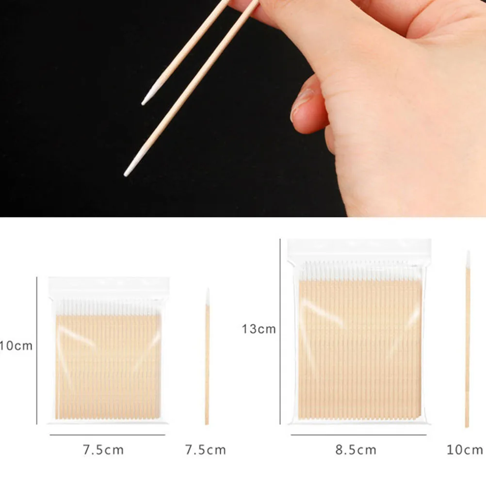 300 قطعة مسحات القطن الخشبية القابل للتصرف متعددة الأغراض تنظيف العصي ل رمش تمديد مسمار الفن الحرفية أدوات النظافة