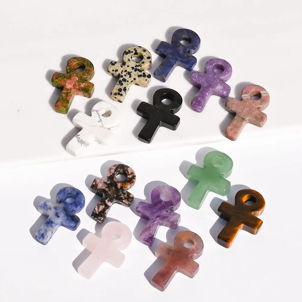 Altägyptisches Ankh-Kreuz, natürlicher Kristall-Achatstein, Amulett, Heilkristalle, polierter Edelstein, Geschenk – Detail 3
