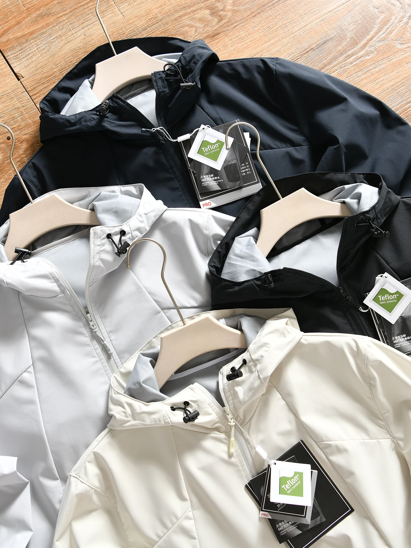 Tech Windproof Waterproof 3D Tailored Men's Outdoor Hooded Soft  Jacket Autumn Polyester Nylon Composite Fiber Jacket