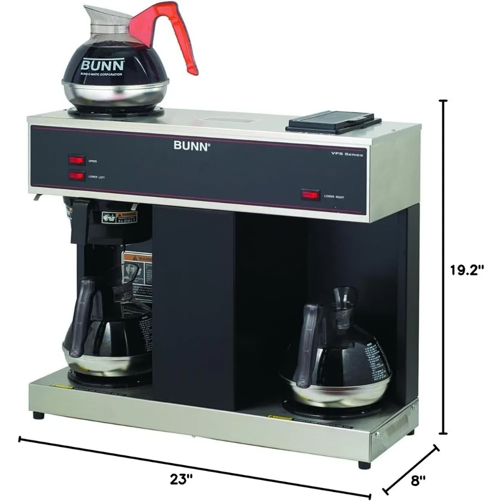 Cafeteira comercial Pourover de 12 xícaras, com 3 estações de aquecimento (120V/60/1PH)