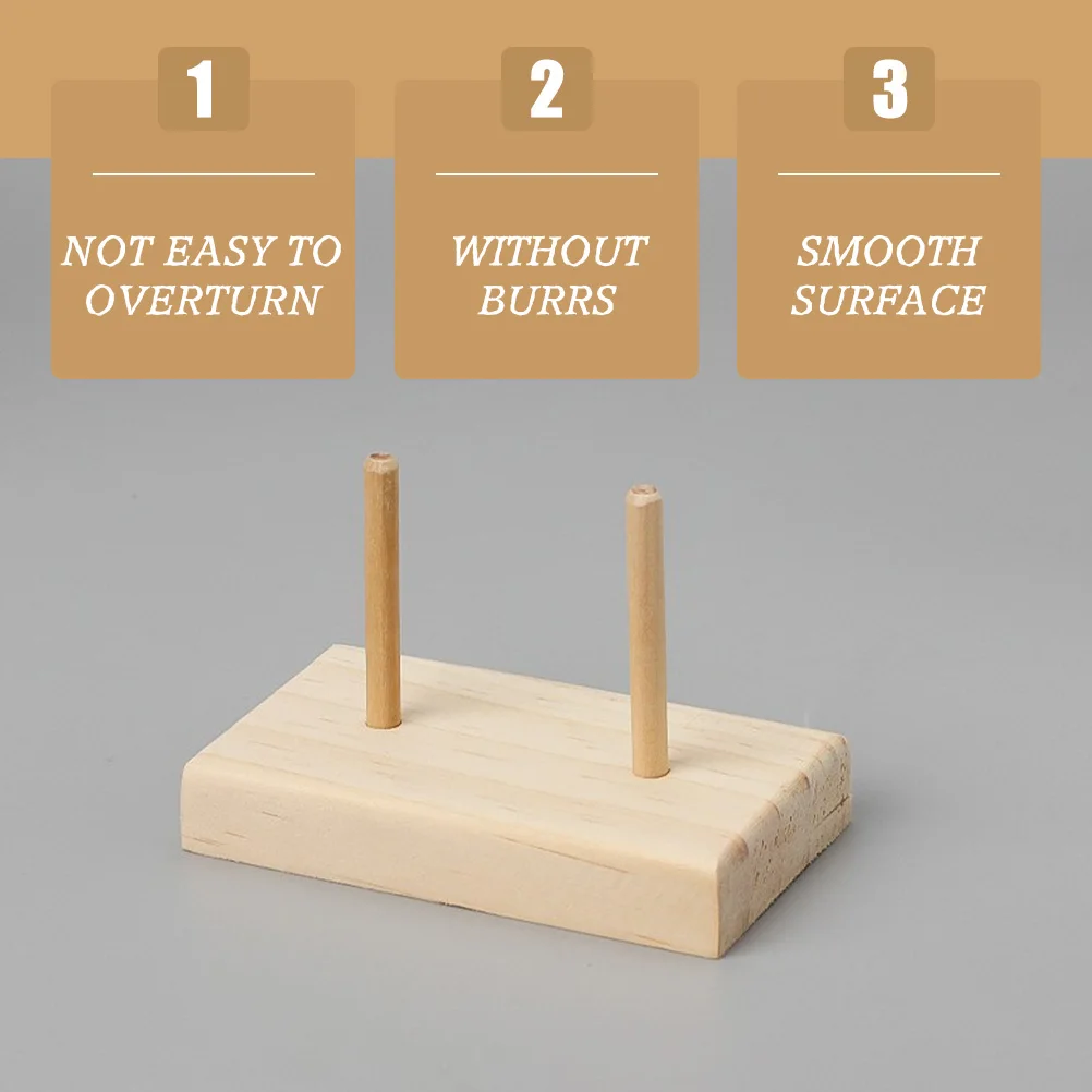 

2Pcs Sewing Thread Rack Wooden Spool Stand Compact Practical Storage Stand for Spool Prevent Entanglement Embroidery Floss