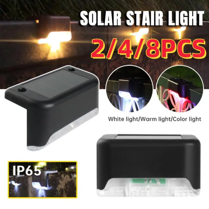 

4/8PCS Solar LED Lights Outdoor Garden Light Deck Lamp Solar Stairs Light Waterproof Solar Step Lamp Patio Garden Decor