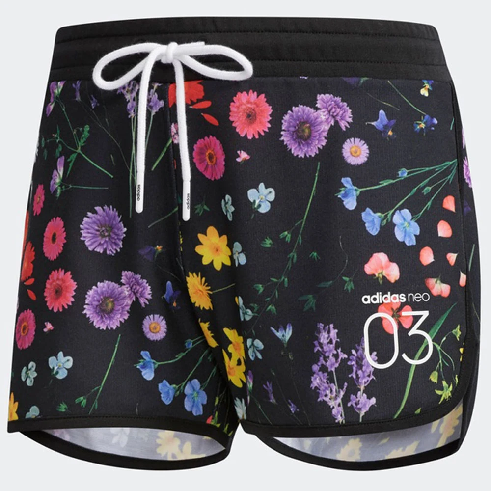 

Adidas Neo Women's Floral - Printed Black Shorts, Drawstring Waist, for Casual & Sports