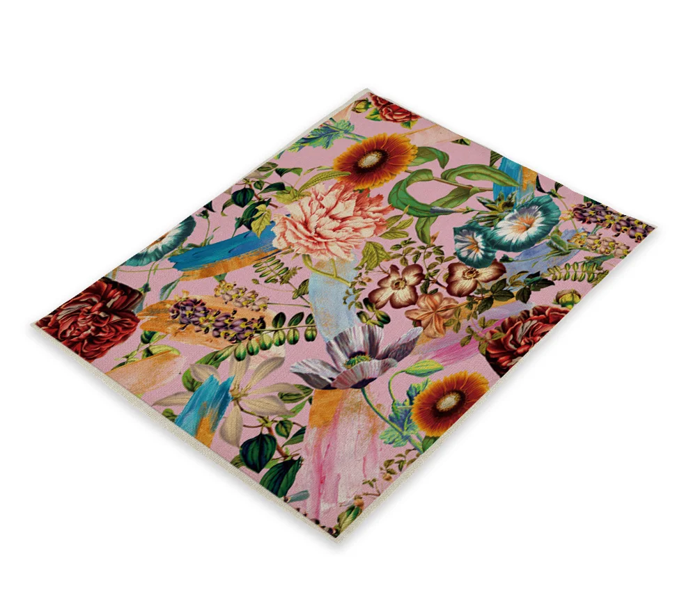 Plant Flowers Cup Pad American Placemats Onderzetters Coasters Courtyard Dining Decoration Cushion Tea Towel Servilletas De Tela