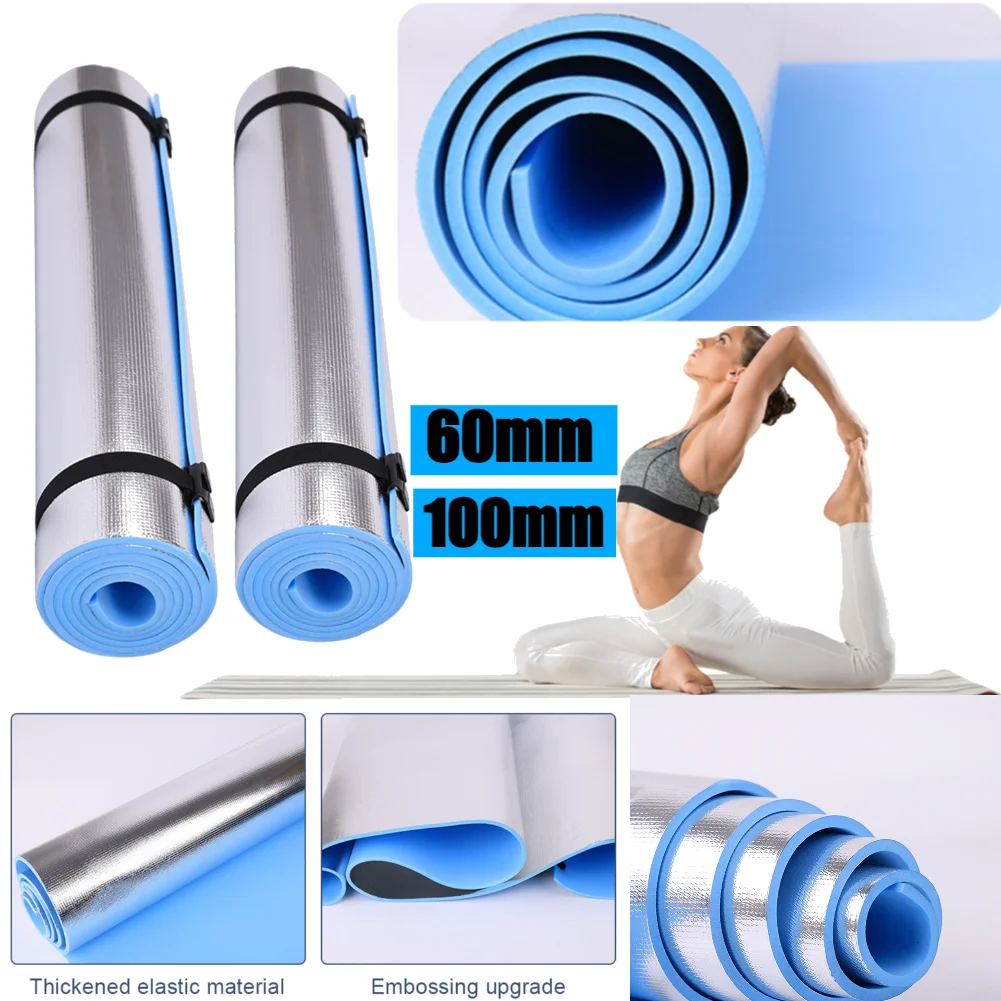 Yogamatte, rutschfest, Sport, Fitness, EVA, 1/0,6 cm dick, Fitness-Yogamatte für Übungen, Yoga und Pilates, Gymnastikmatte mit Verband