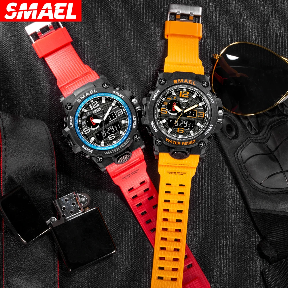 SMAEL 1545D Men\'s Military Watch Waterproof Electronic Sports Watch Night Glow Alarm Bell Watch