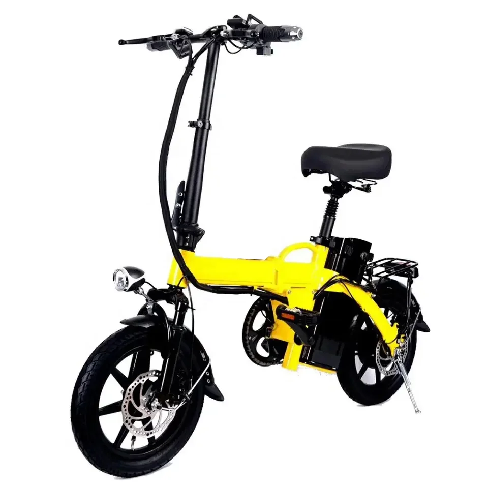 Mini Smart Unisex Electric Folding Bike Steel Lithium Battery 48V Rear Hub Motor Urban Folding Electric Bike off view 2