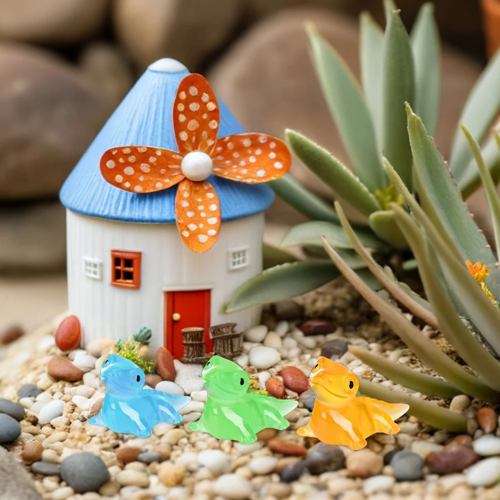

120Pcs Glow Dark Resin Mini Lizards Miniature Tiny Animals for Micro Landscape Fairy Garden Craft Decoration Reptile Figures