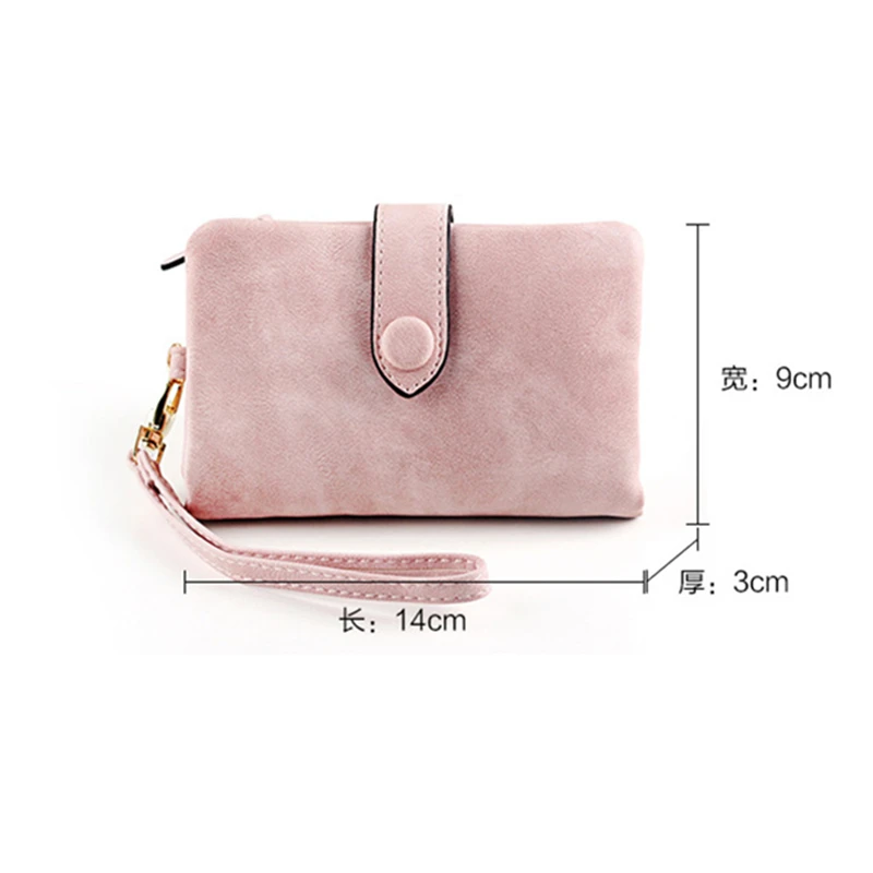 New PU Frosted Ladies Short Wallet Cute Folding Multi-card Slot Woman Purses Multifunctional Handbag Large Capacity Coin Purse