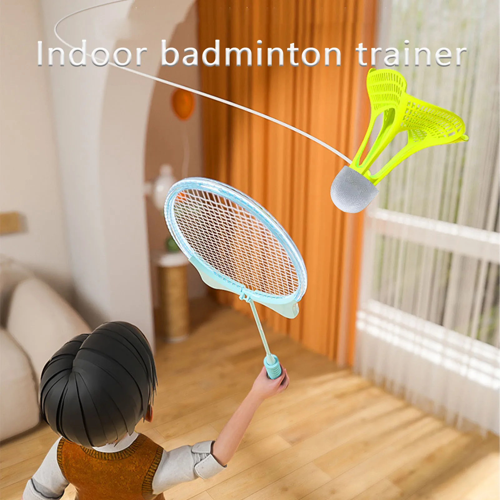 

Тренажер для отскока для бадминтона для одного игрока, светящееся тренировочное оборудование для бадминтона с эластичным шнуром для футбольных дрелей, разрушений