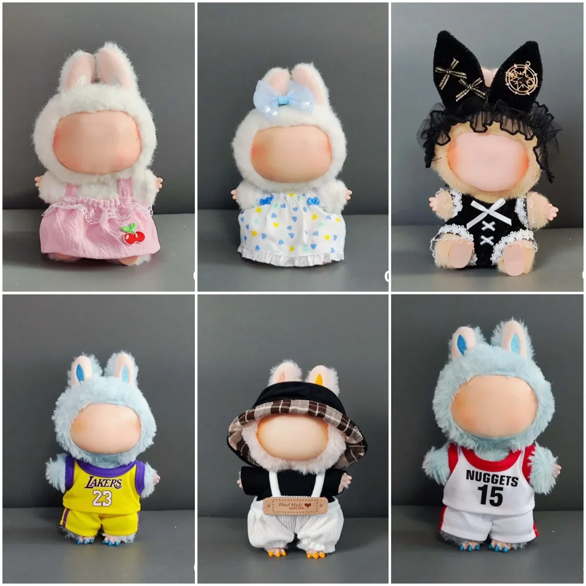 

Одежда для наряда милого кролика Labubu, платье зеленой ромашки, соломенная шляпа, зеленые туфли из крокодиловой кожи, вязаная шапка для плюшевой игрушки