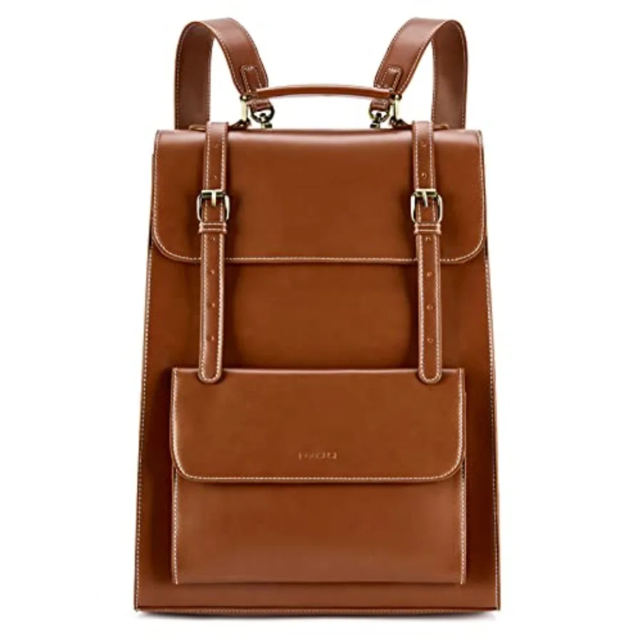 

Laptop Backpack for Women PU Leather Backpack Vintage for Laptop 15.6 Inch Computer Bag College Bookbag