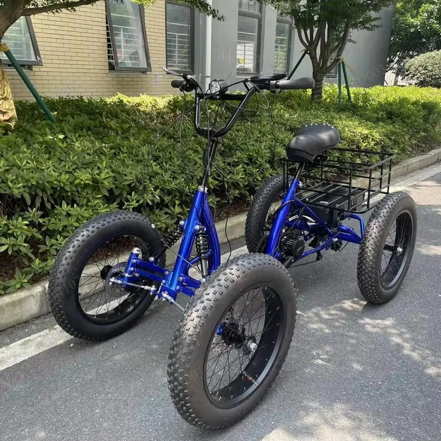 750W 1000W Electric Four Wheel Cargo Quad Bike Fat Snow Tire Heavy Duty Delivery Quad Bicycle