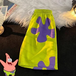 Calça de pijama Patrick Star masculina e feminina, do mesmo estilo, shorts caseiros, moletom solto, calça casual de casal para praia, verão 10 principais vendas bob esponja pants - №8