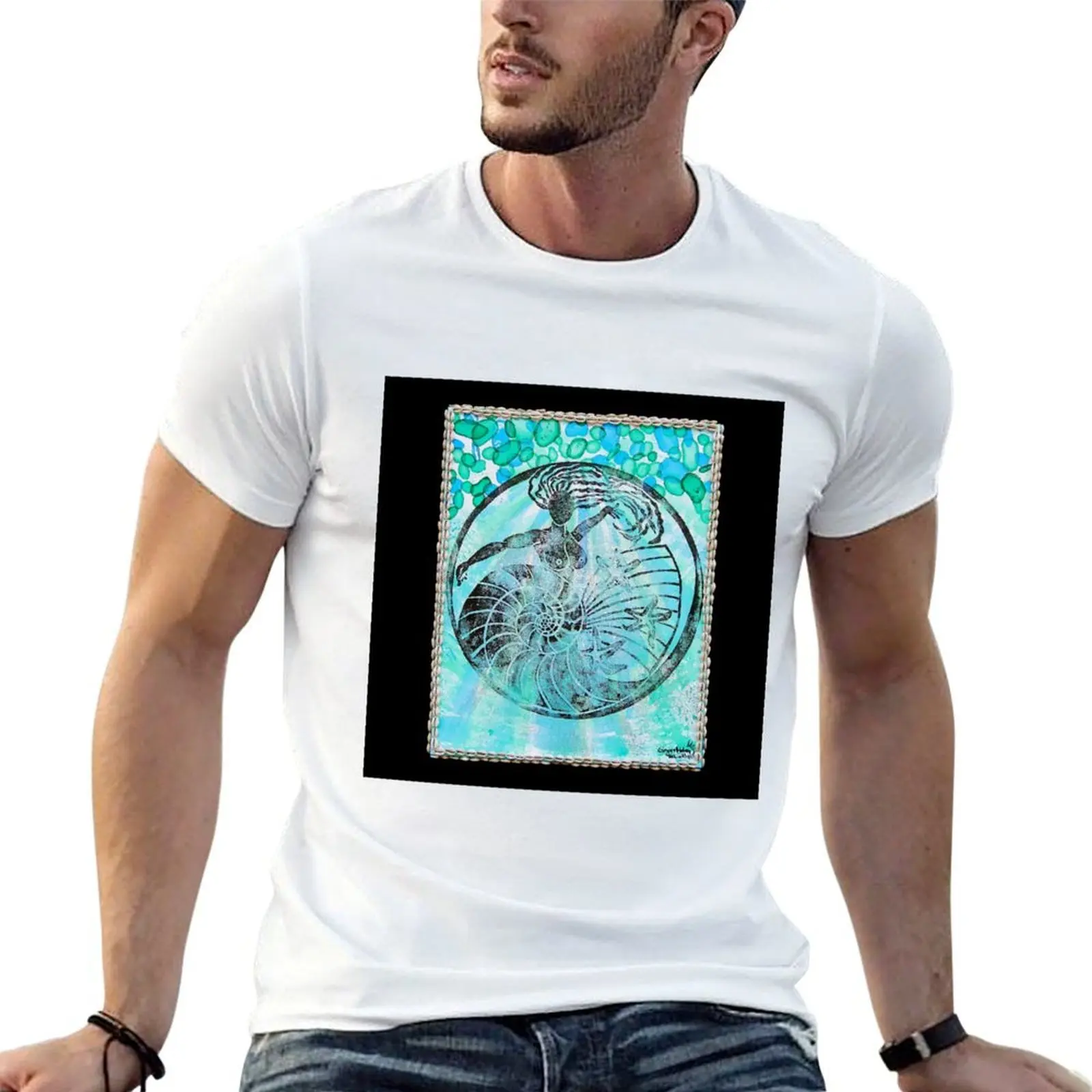 Camiseta Yemanja, Orixa do Oceano, camisetas para homem, camiseta de algodão macio, camiseta 100% algodão, camiseta masculina