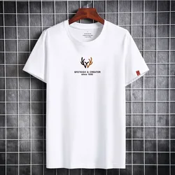 2021 T-shirt da uomo moda o-collo Top abbigliamento in puro cotone manica corta abbigliamento estivo di alta qualità T-shirt T-shirt grafiche