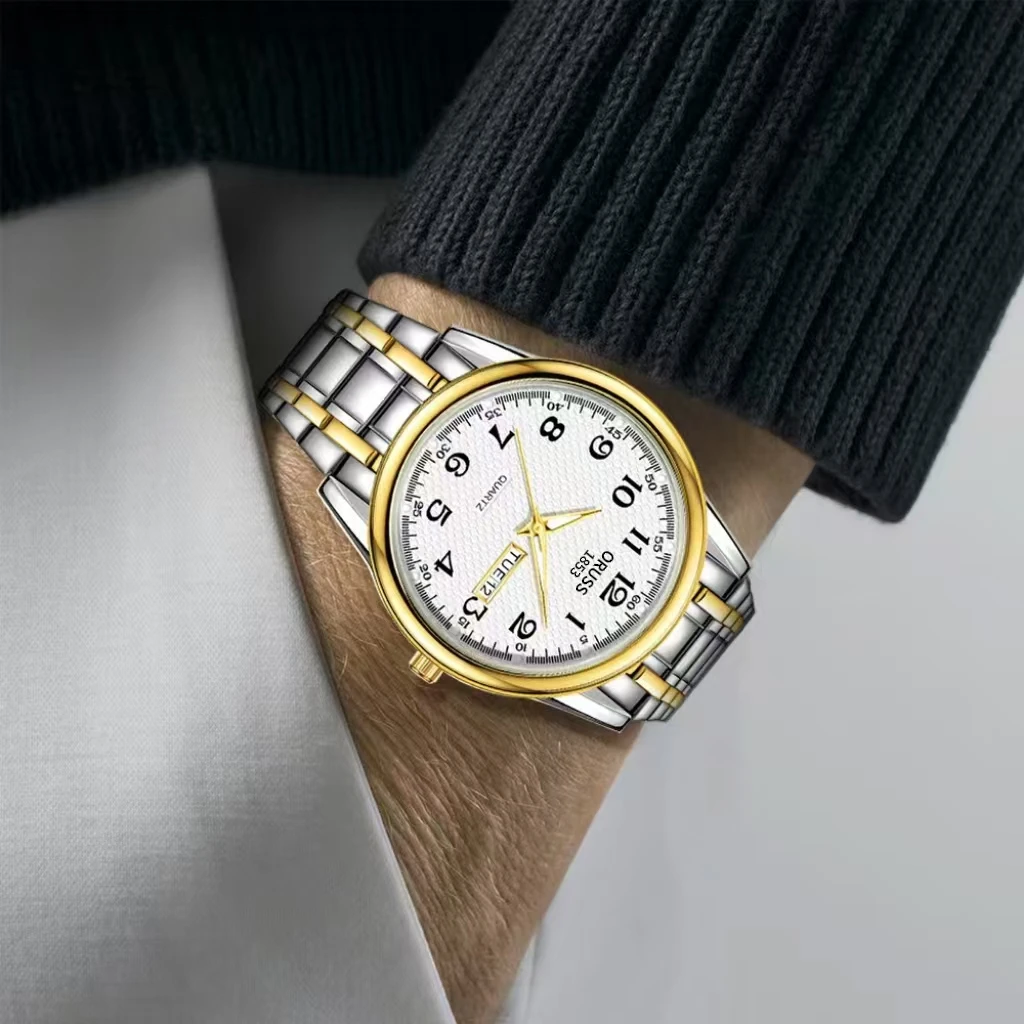 ORUSS Original High-end Luxury Men's Watch Luminous Watch for Man Watch Fashion Wristwatches Stainless Steel Waterproof Quartz