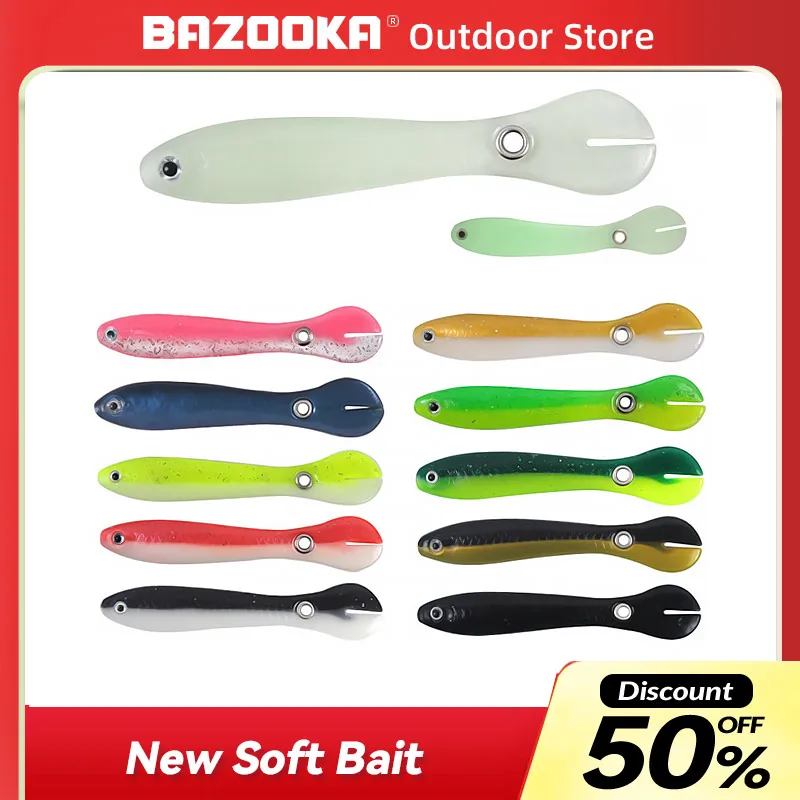 

Bazooka Fishing Lure Pesca Acesssories Far Throw Flatfish Jumping Hook Soft Bait Camping Biomimetic Bass Pike Shore Winter