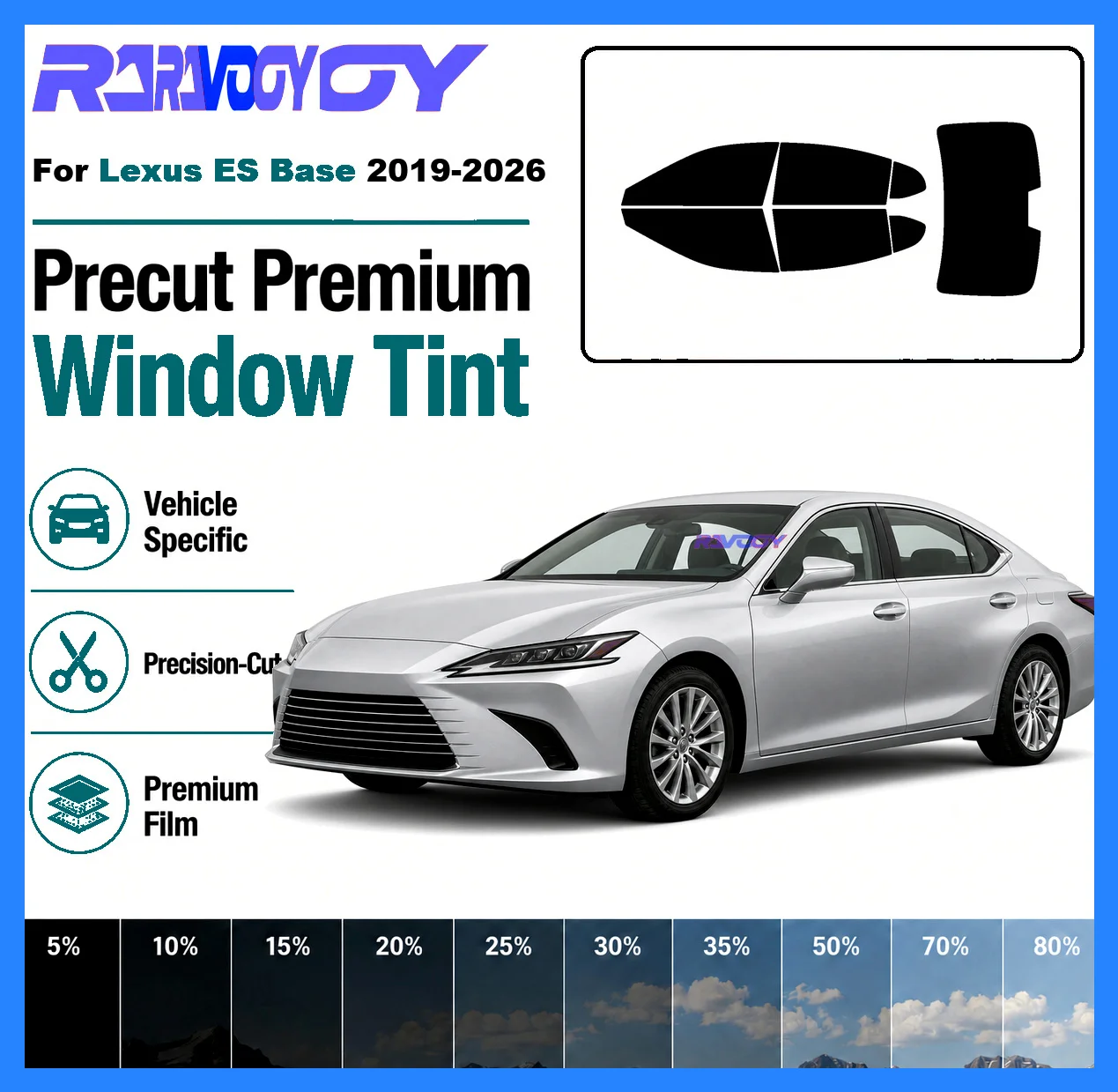 ravooy-for-lexus-es-base-2019-2026-pre-cut-window-tint-film-vehicle-specific-full-kit-front-rear-windows-precision-cut