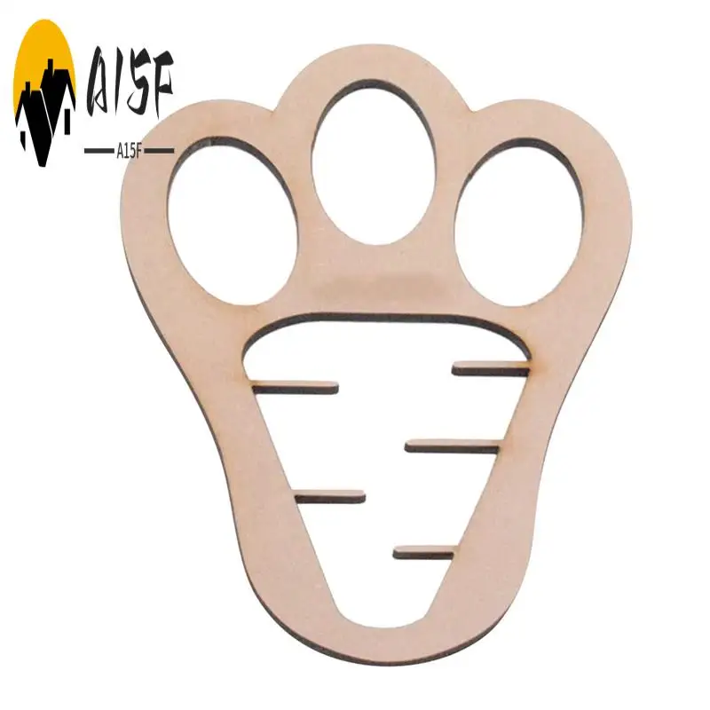 A15F-لافتات عطلة لزينة الدرج الموقد أرنب عيد الفصح بصمة الخشب عيد الفصح الصباح الأرنب قدم الدقيق #1