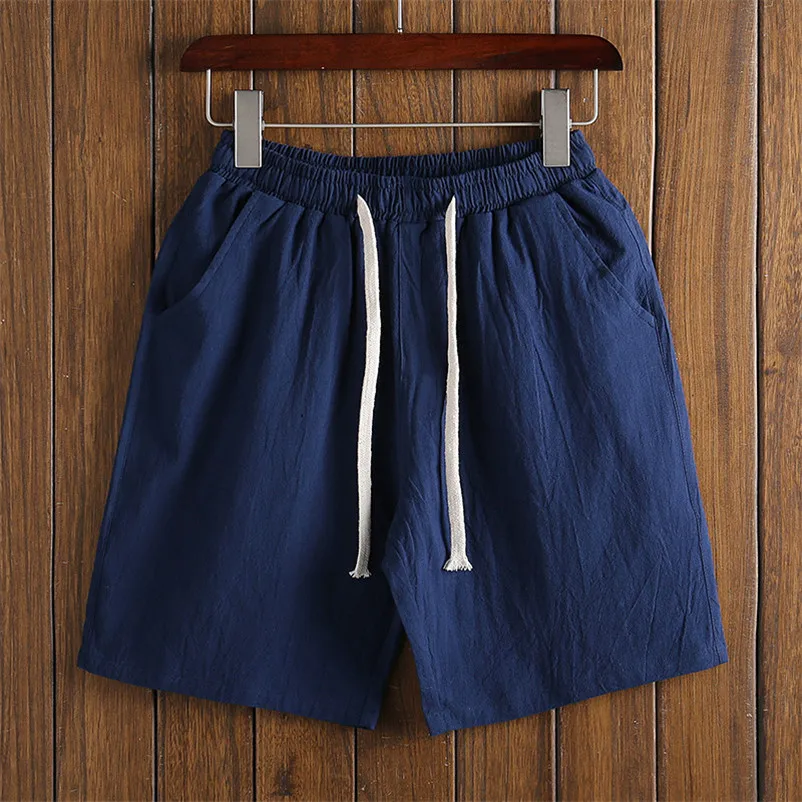 

Лидер продаж, летние мужские шорты больших размеров, мужские модные хлопковые и льняные уличные шорты, свободные спортивные джоггеры длиной до колена 6XL 7XL