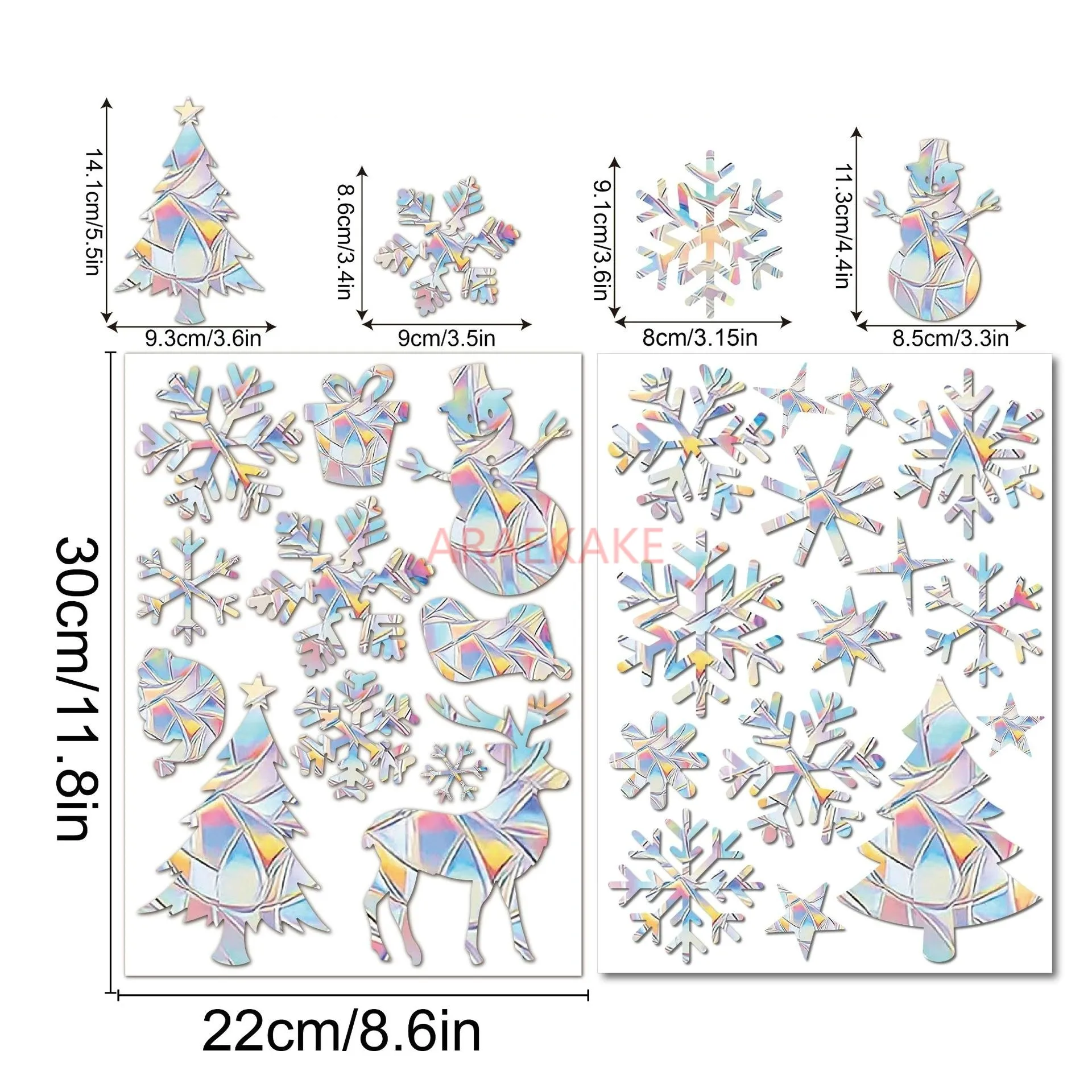 クリスマス静電気ウィンドウガラスステッカー2セット クリスマ - Snowflake Window Decal のレビューと価格