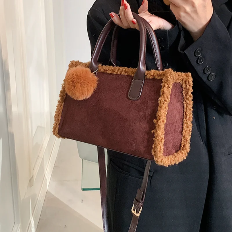 Frosted Bag Women Autumn Winter New Large Capacity Women Bags Vintage Popular Women Single Shoulder Bag Messenger Handbag