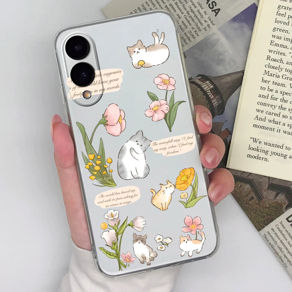 حافظة لهاتف سامسونج جالاكسي S25 حافة لطيف الدب القلب بولي يوريثان غطاء شفاف من السيليكون لهاتف جالاكسي S 25 حافة مضادة للسقوط مصد ناعم Funda #5